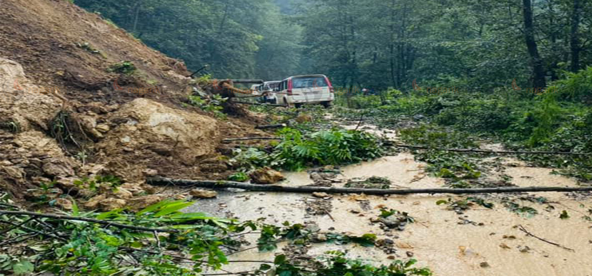 Landslides block Baglung-Galkot section of Mid-Hill Highway, settlement at Narethati at risk