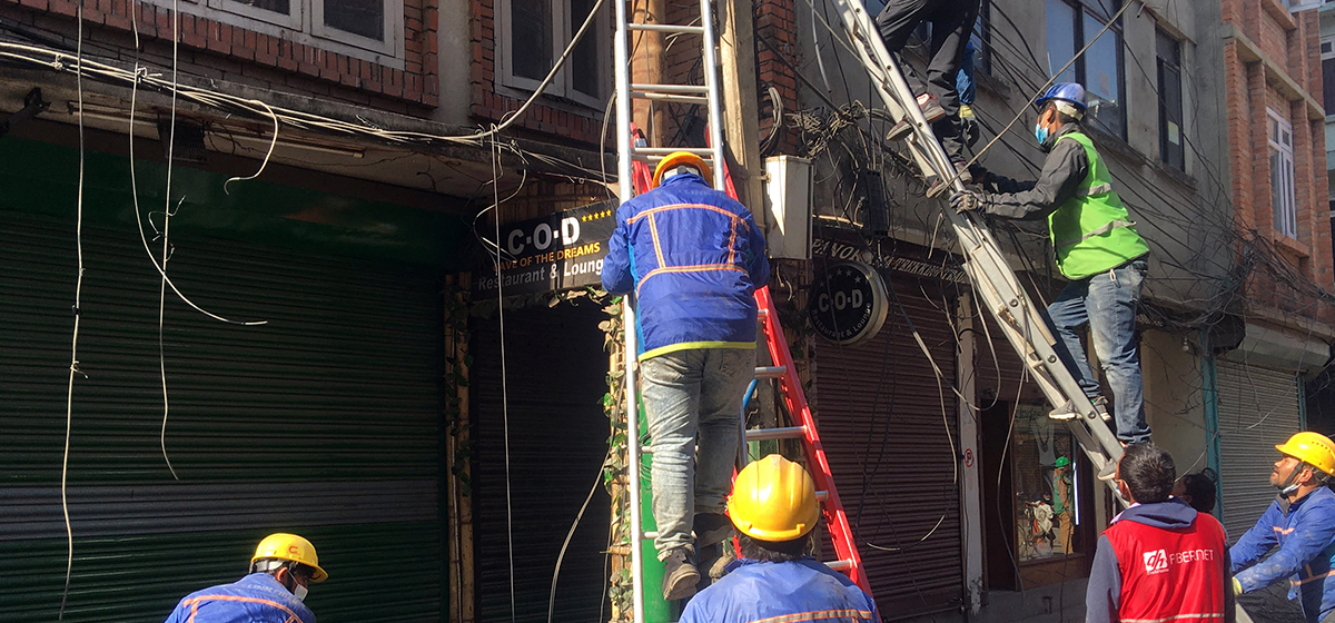 TTDC starts cutting haphazard internet wires in Thamel