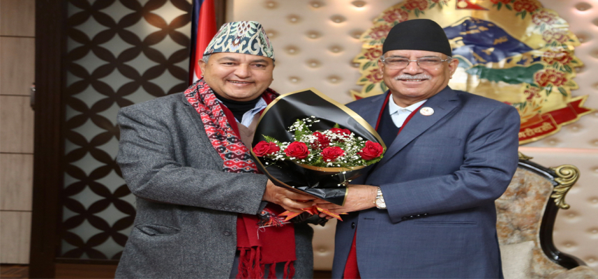 Newly-appointed CM of Bagmati province Jamkattel meets PM