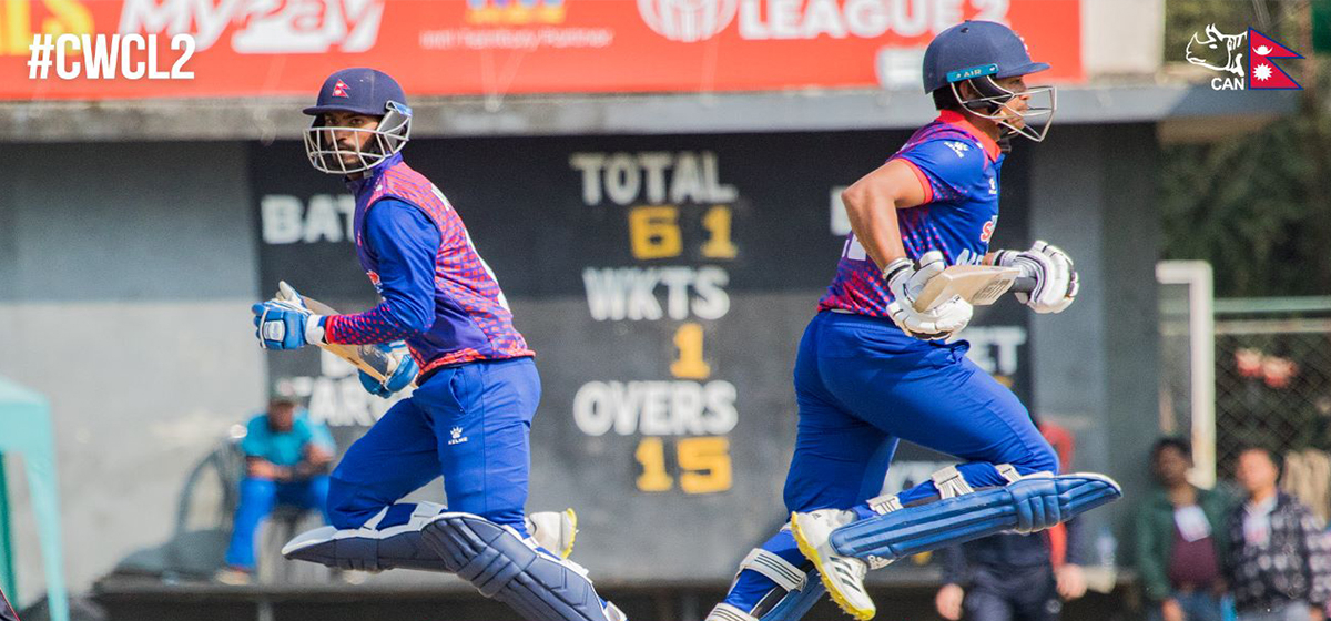 Nepal's Aasif Sheikh and Gyanendra Malla complete half-centuries in the match against Namibia