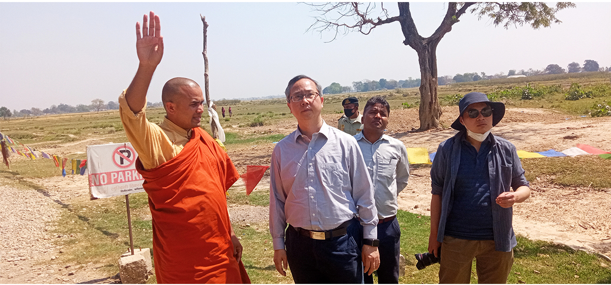 Chinese ambassador Chen visits ancient Kapilvastu