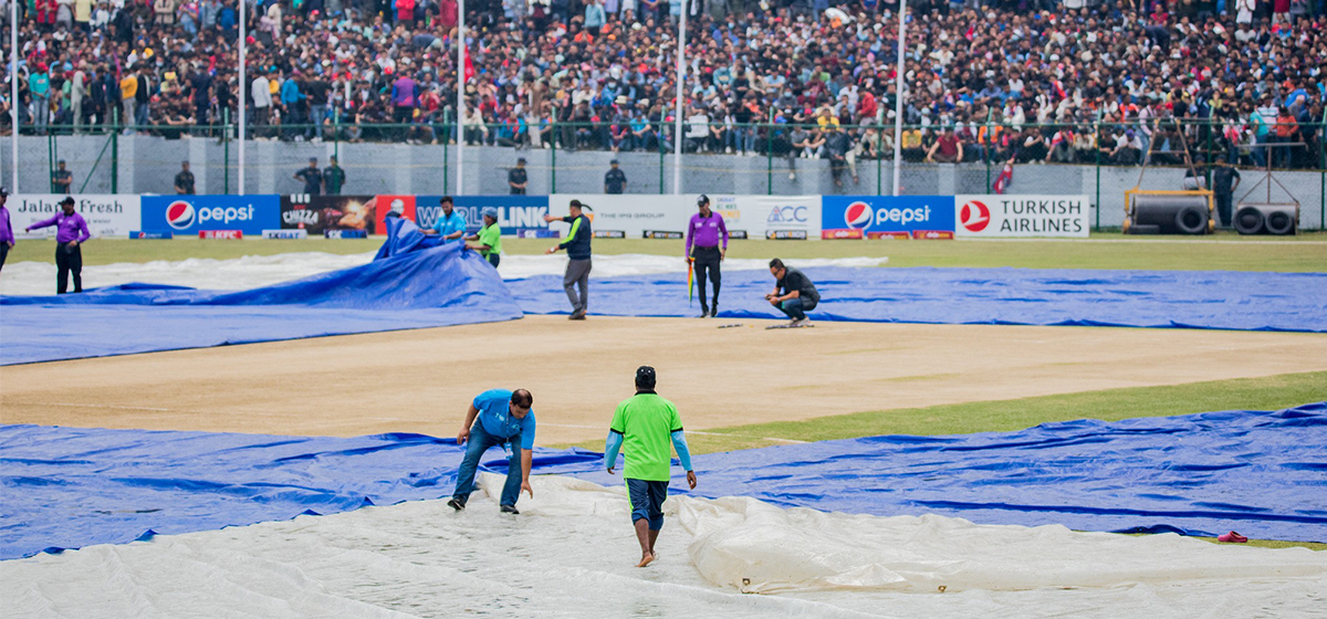 Match between Nepal and Kuwait resumes as rainfall stops