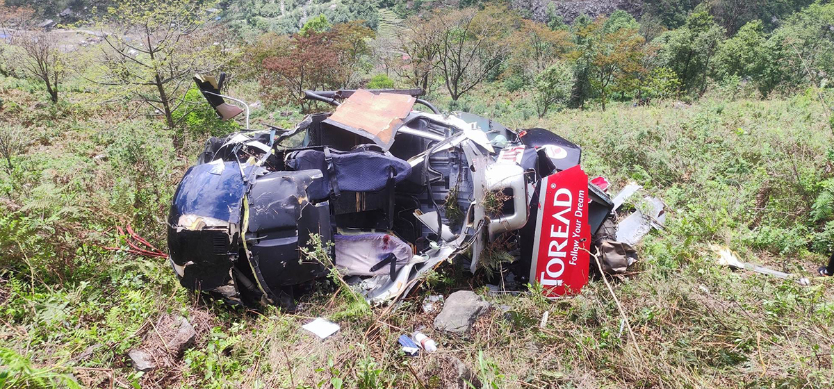 Simrik Air chopper crash: One dies, all four injured airlifted to Kathmandu (UPDATE)