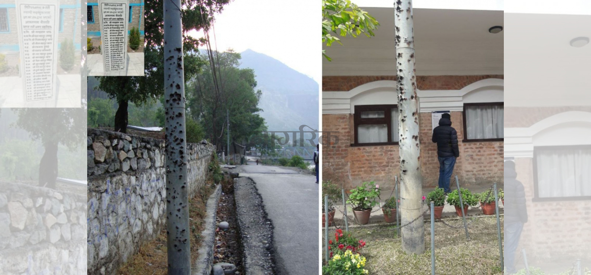 Bullet-riddled pole being brought to Beni after 17 years