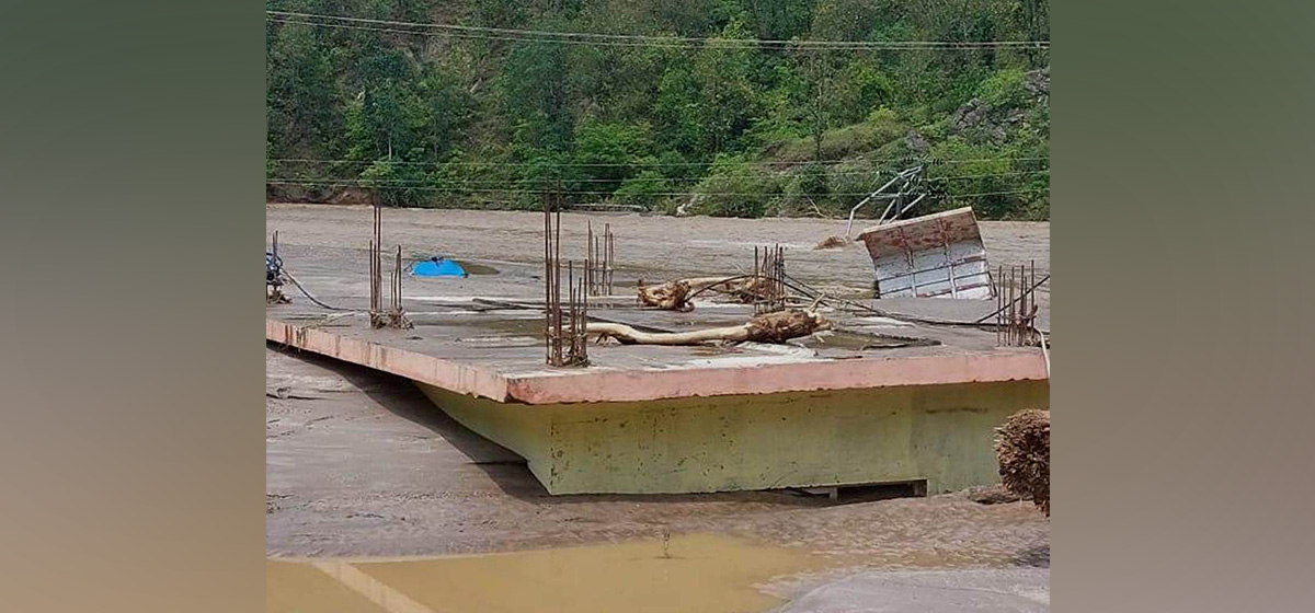 Flood damages water lift project in Sankhuwasabha
