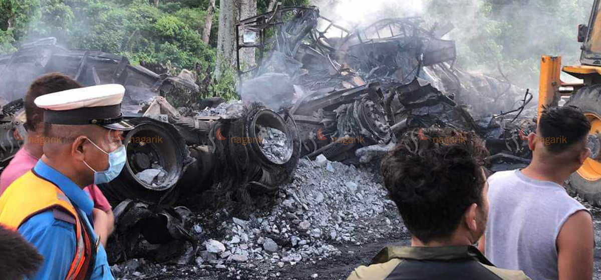Three killed in truck collision in Makwanpur