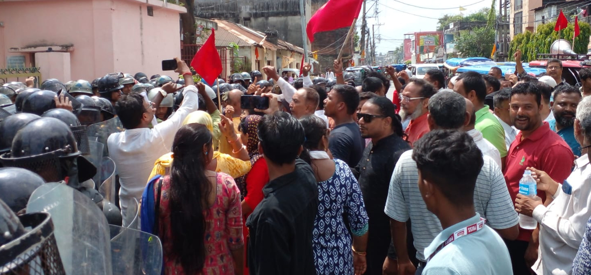 JSP stages demonstration in Biratnagar demanding mayor's resignation