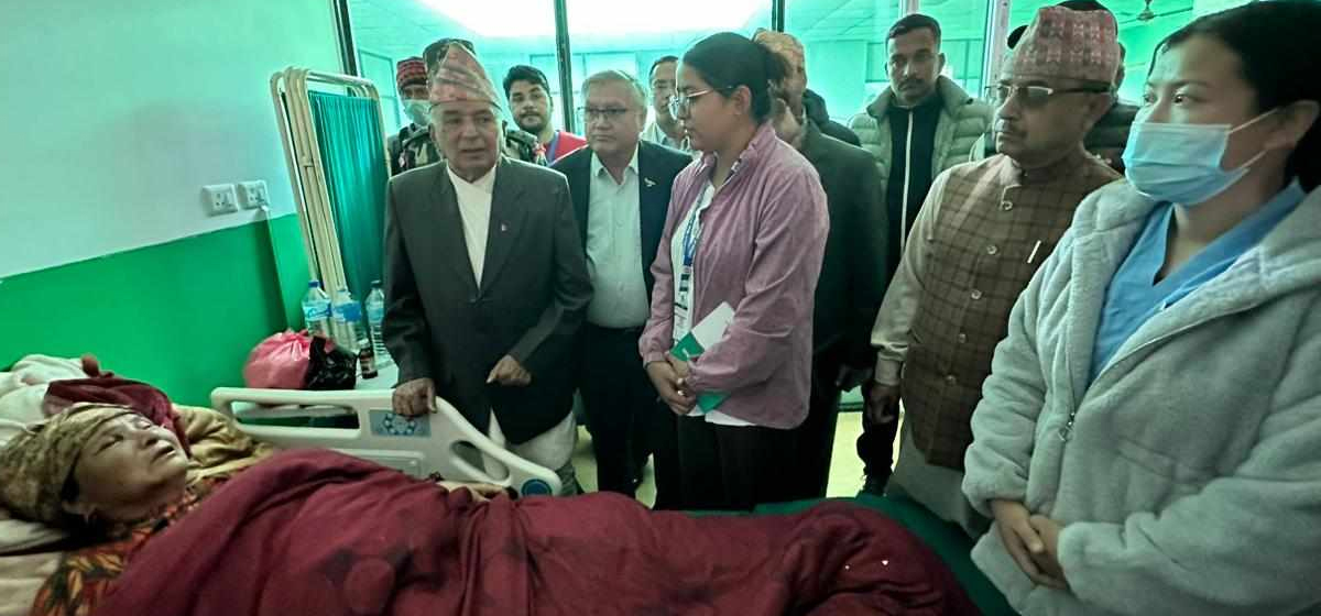 President Poudel reaches Jajarkot to assess damage of earthquake, meet victims