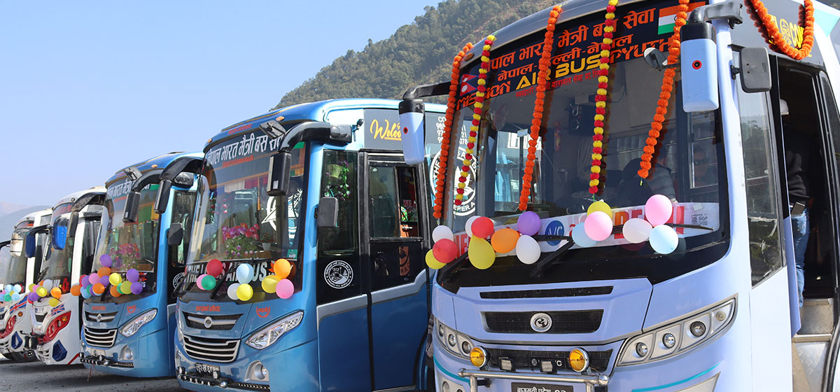 Nepal-India friendly bus service starts in Pyuthan