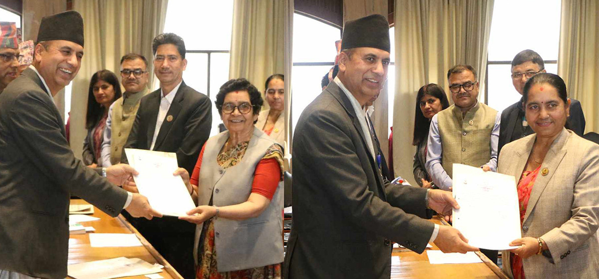 Bishnu and Bimala register candidacy for National Assembly vice-chairperson