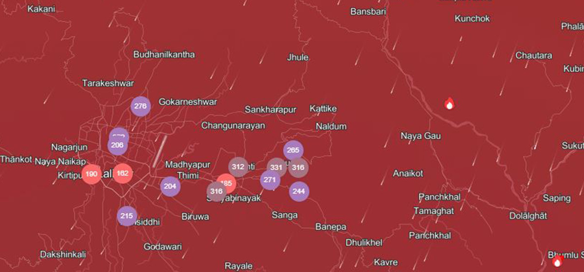 Kathmandu's air pollution surpasses dangerous level, warning of escalation to more hazardous level in afternoon