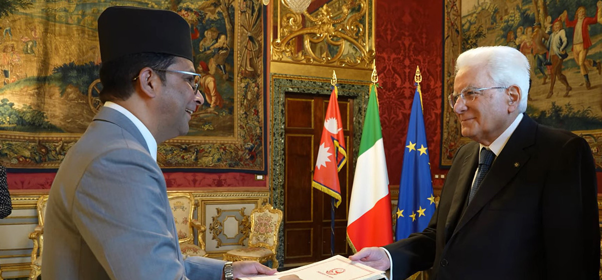 Nepal’s Non-resident Ambassador to Italy presents Letter of credence to President of Italy