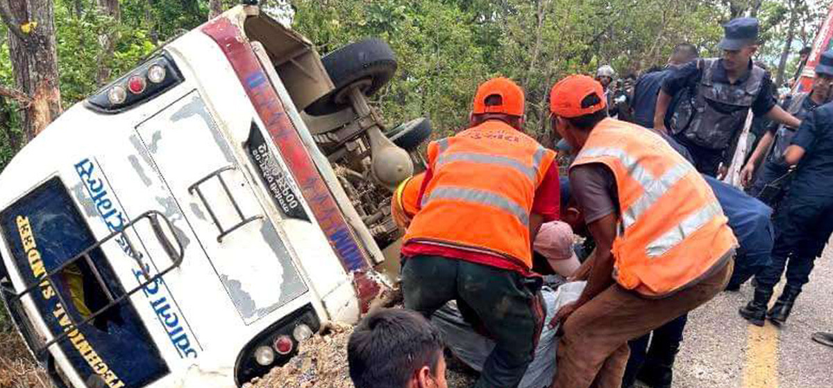 Surkhet minibus accident: Two killed, 19 injured