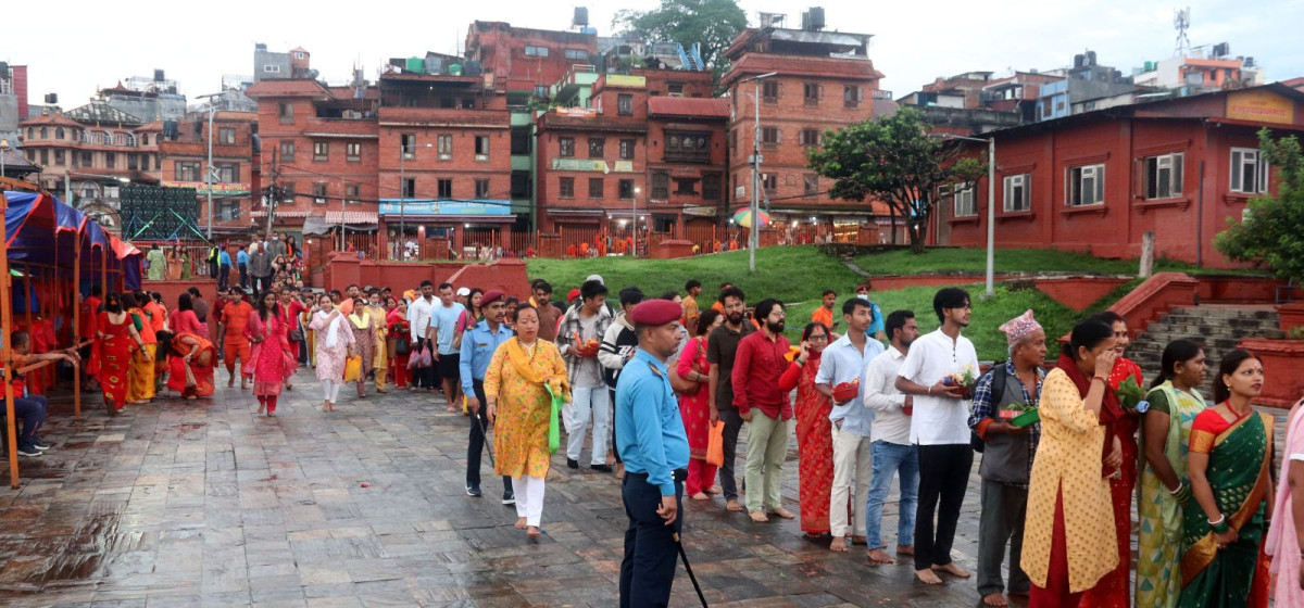 Devotees throng Pashupati and other Shiva temples since early morning today