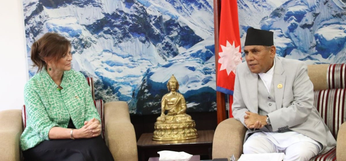 Australian ambassador Volk pays farewell call on National Assembly Chairperson Dahal