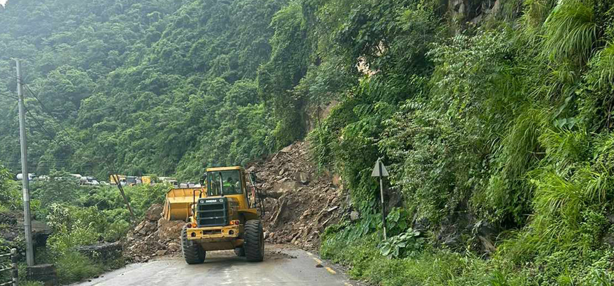 Loader driver injured while clearing landslide debris