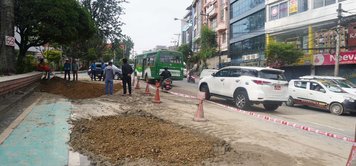 Traffic resumes after repair of collapsed road in Kupondole