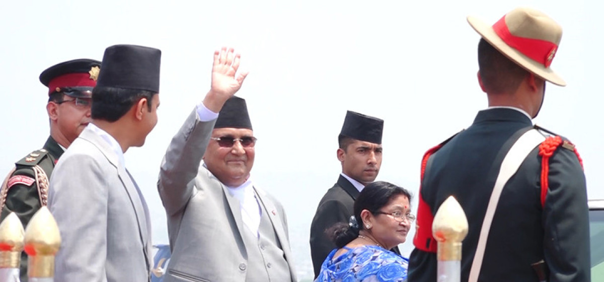 Flights suspended for 30 minutes as PM Oli lands in Kathmandu