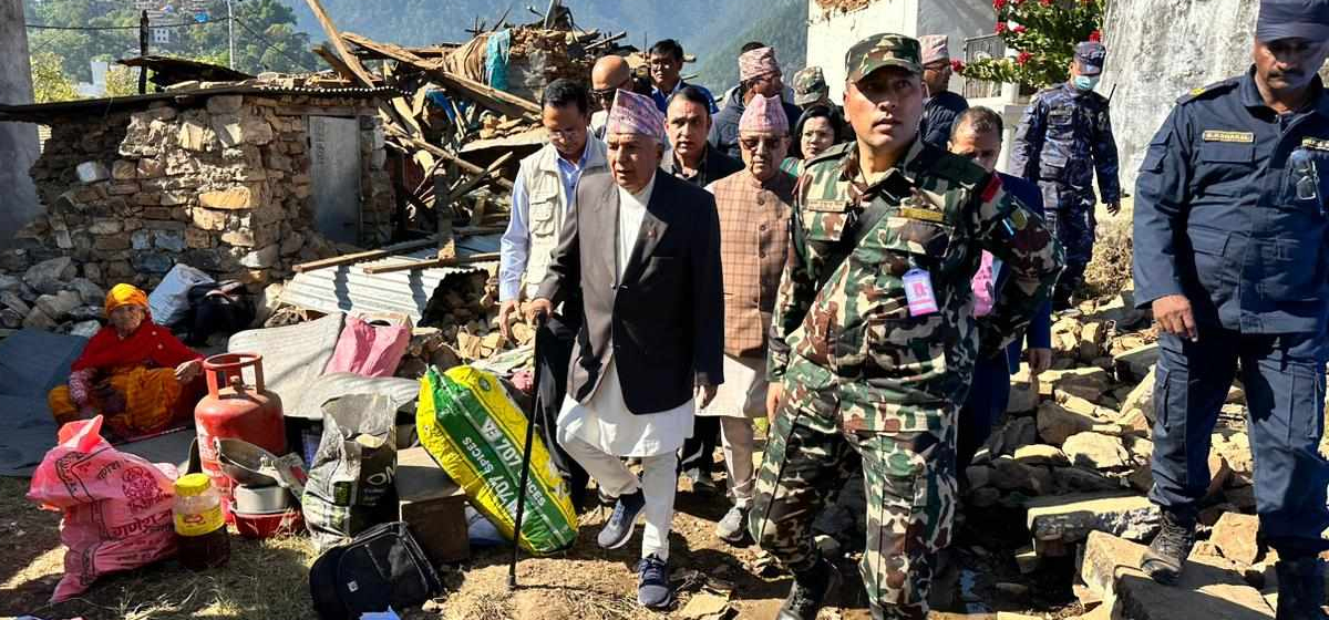 President Paudel inspects earthquake-affected area (With photos)