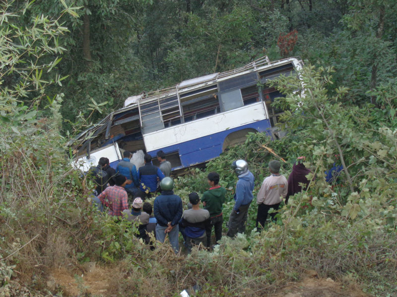 13 injured in bus accident in Pokhara