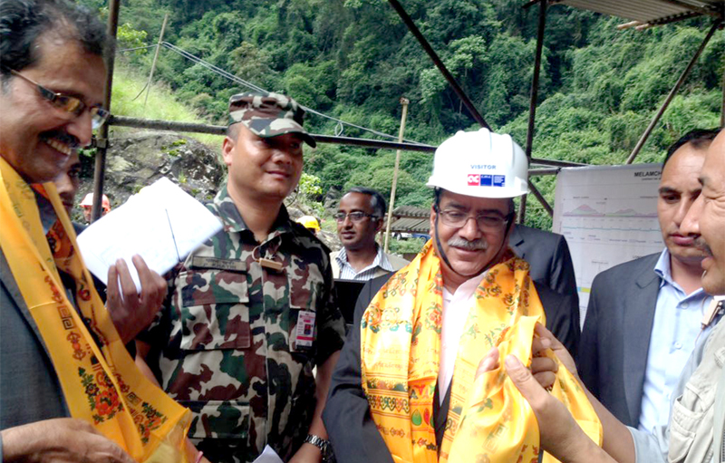 PM Dahal inspects Melamchi project