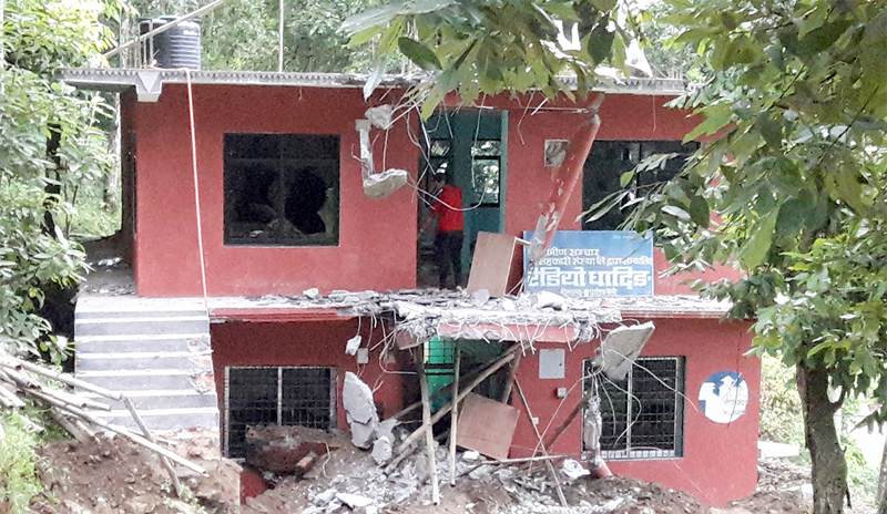 DFO demolishes Radio Dhading’s office building