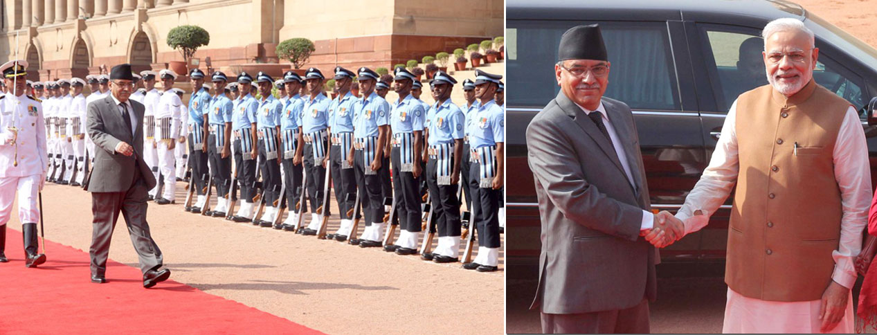 PM Dahal receives guard of honour in India