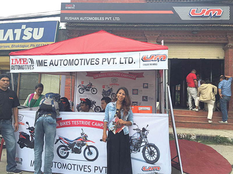 UM two-wheelers offers test rides in Kathmandu valley