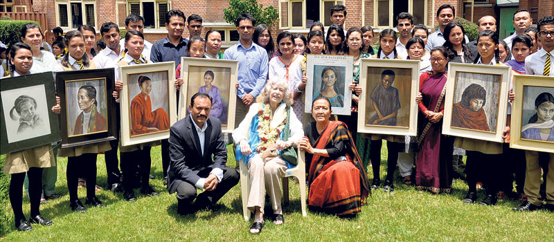 Jan Salter donates paintings to Maiti Nepal