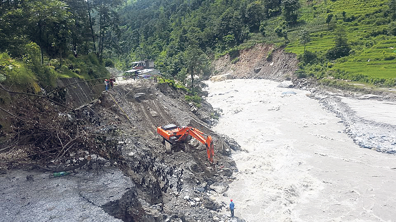 New road track to restore transportation links cut off by Bhotekoshi River