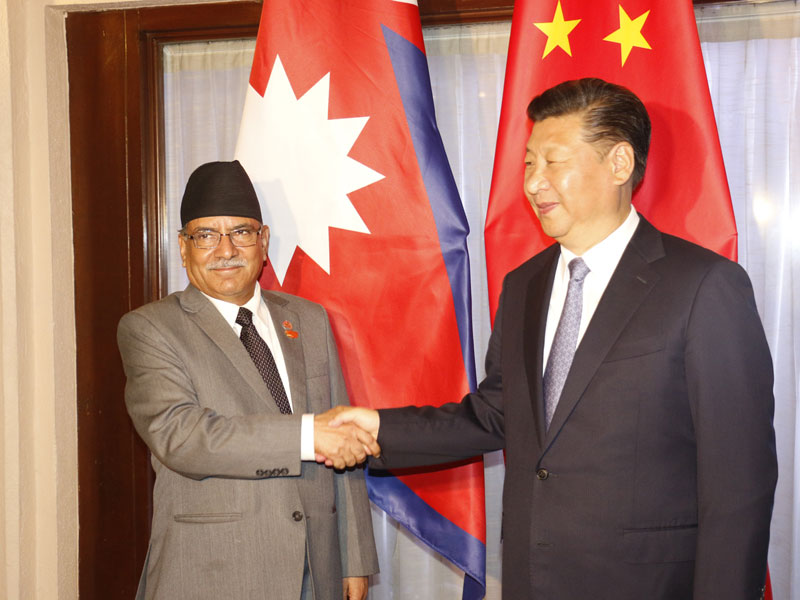 PM Dahal meets Chinese President in Goa