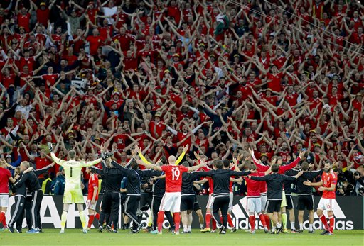 Wales stuns Belgium 3-1 at European Championship
