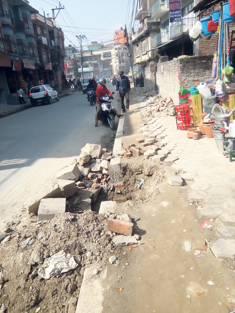 Melamchi pipe laying work creates traffic snarls in Valley