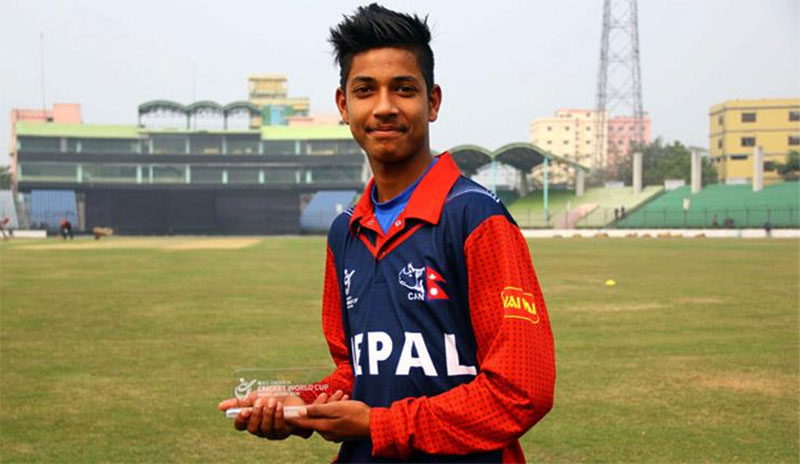 Sanima Bank sponsors cricketer Sandeep Lamichhane