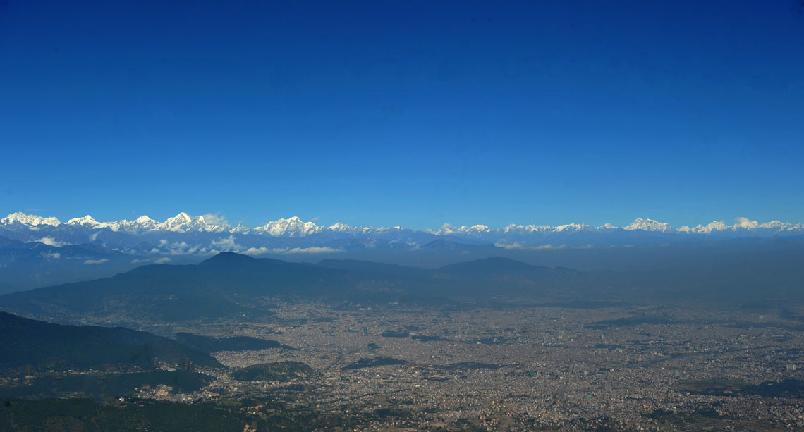 Witnessing majestic mountains from Chandragiri Hill