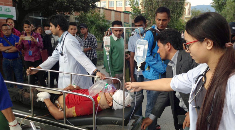 Woman injured in Dhading bus mishap dies at TUTH