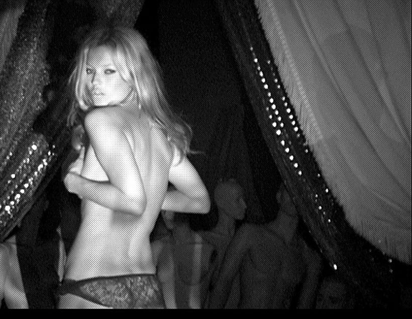 Kate Moss poses topless