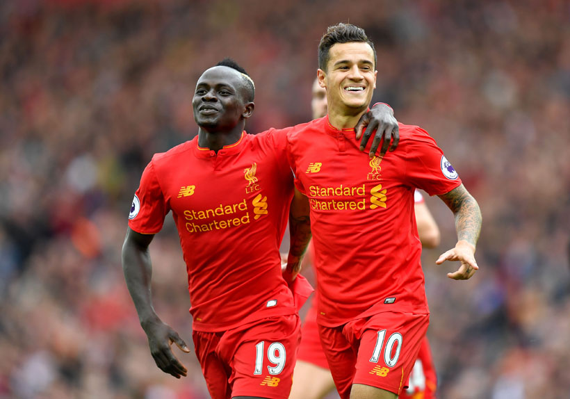 Mane, Coutinho score for Liverpool in 2-1 win over West Brom