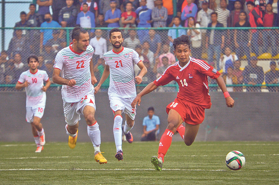 Nepal goes down 2-1 to Tajikistan on home ground