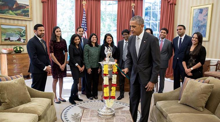 US President Barack Obama celebrates Deepawali