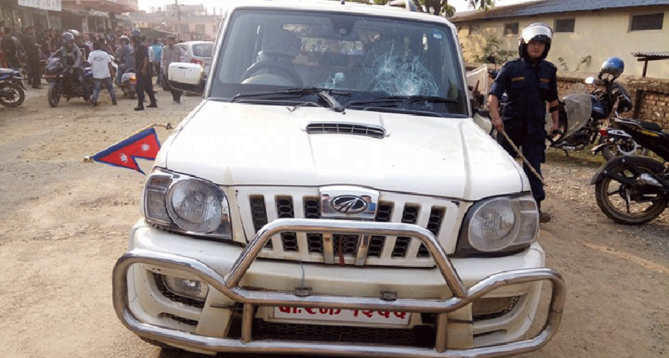 Minister’s vehicle vandalized in Karnali Province