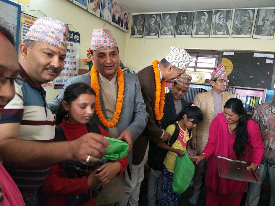 Pushpa Kamal Dahal, ministers enroll 16 children