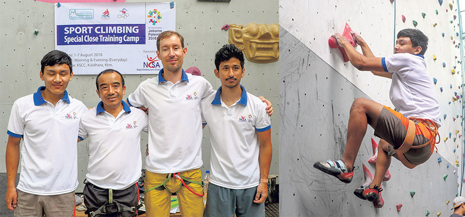 Sherpa, Shrestha aiming medals in sports climbing at Asian Games