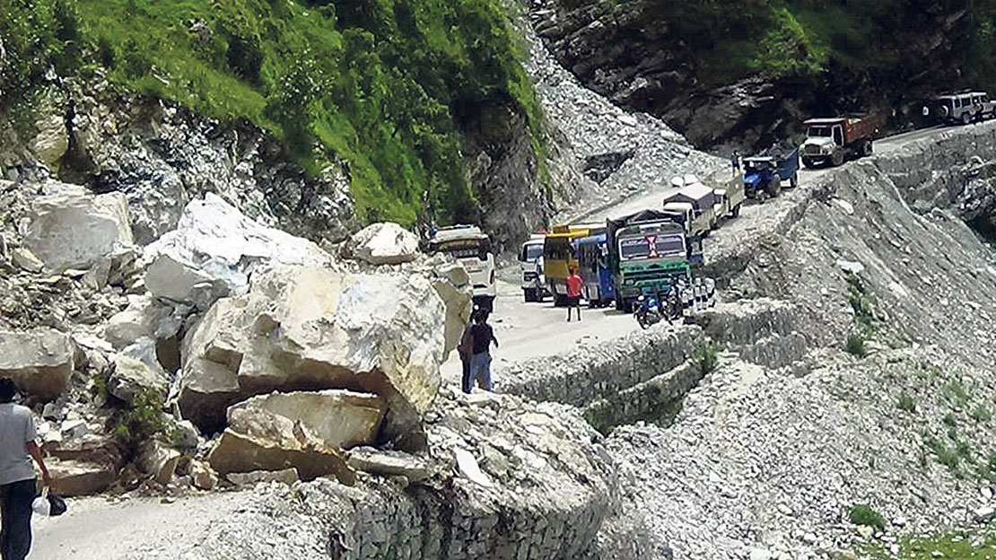 Landslides obstruct highways