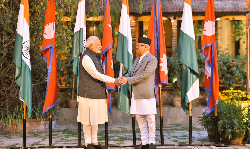 PM Oli, Modi hold one-on-one talks at Dwarika's Hotel