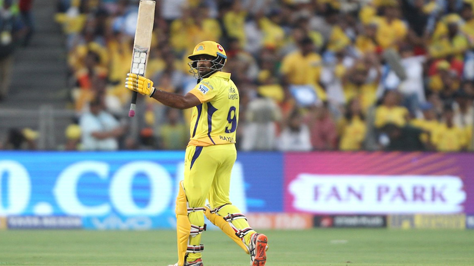 Rayudu's century leads Chennai to thrash Sunrisers by 8 wickets