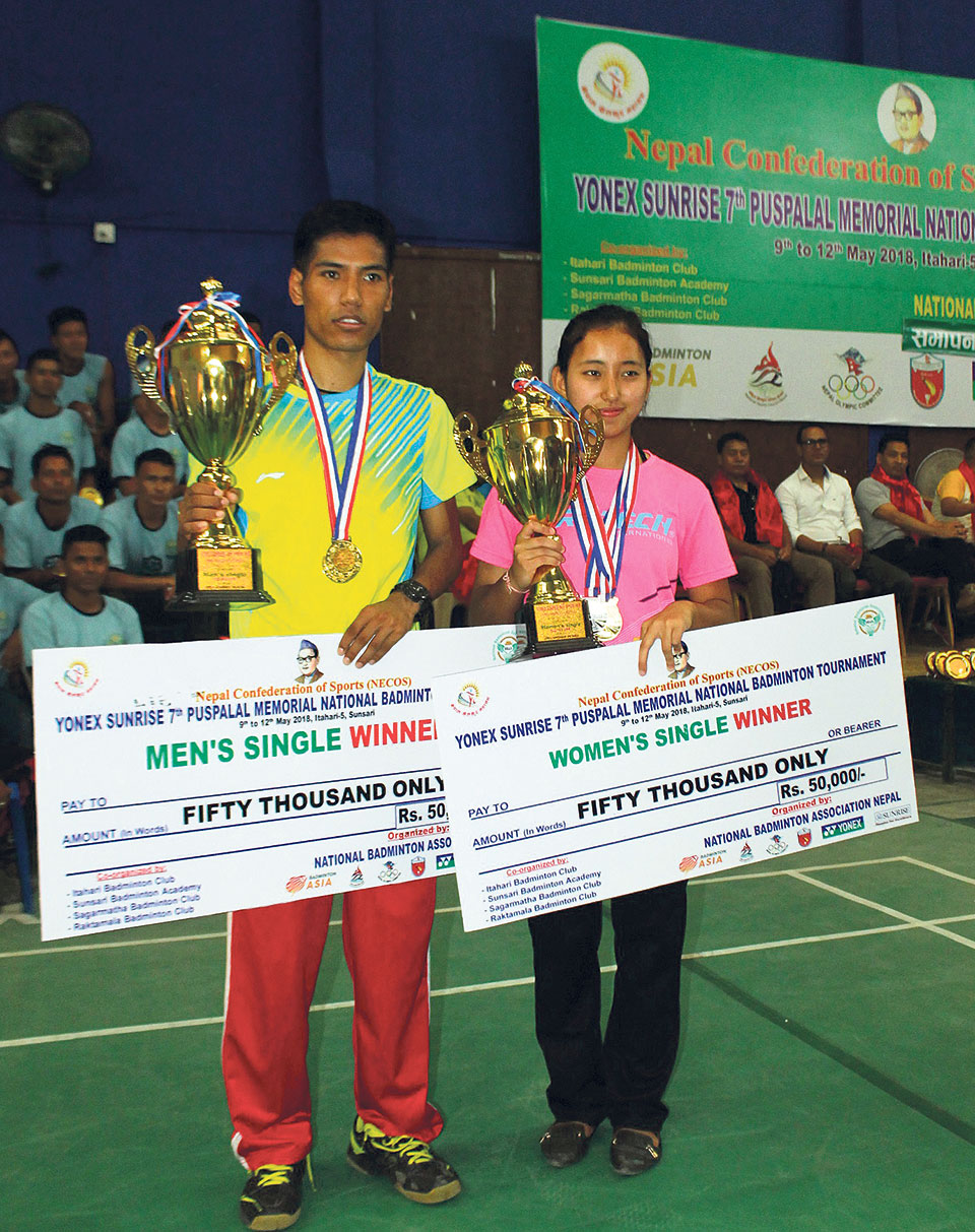 Jessica Gurung seals Pushpalal double, Ratnajit Tamang wins his sixth