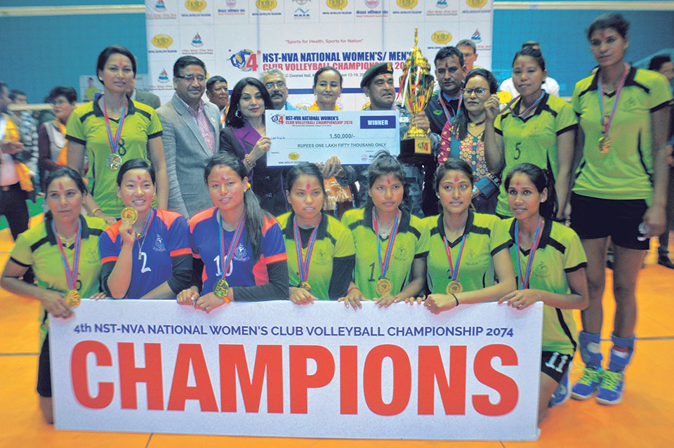 Armed Police, Tribhuvan Army lift National Volleyball titles