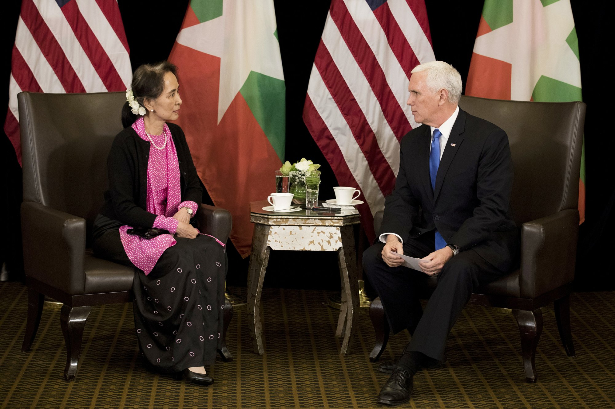 Pence says Myanmar’s handling of Rohingya ‘without excuse’