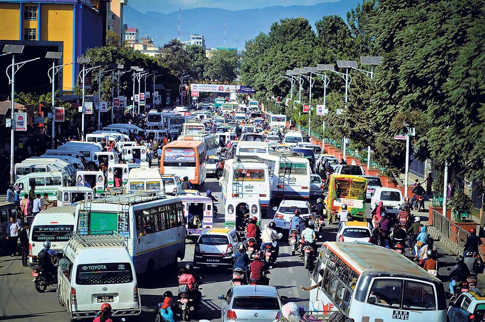 Kathmandu sees high numbers of vehicles; traffic management turns challenging
